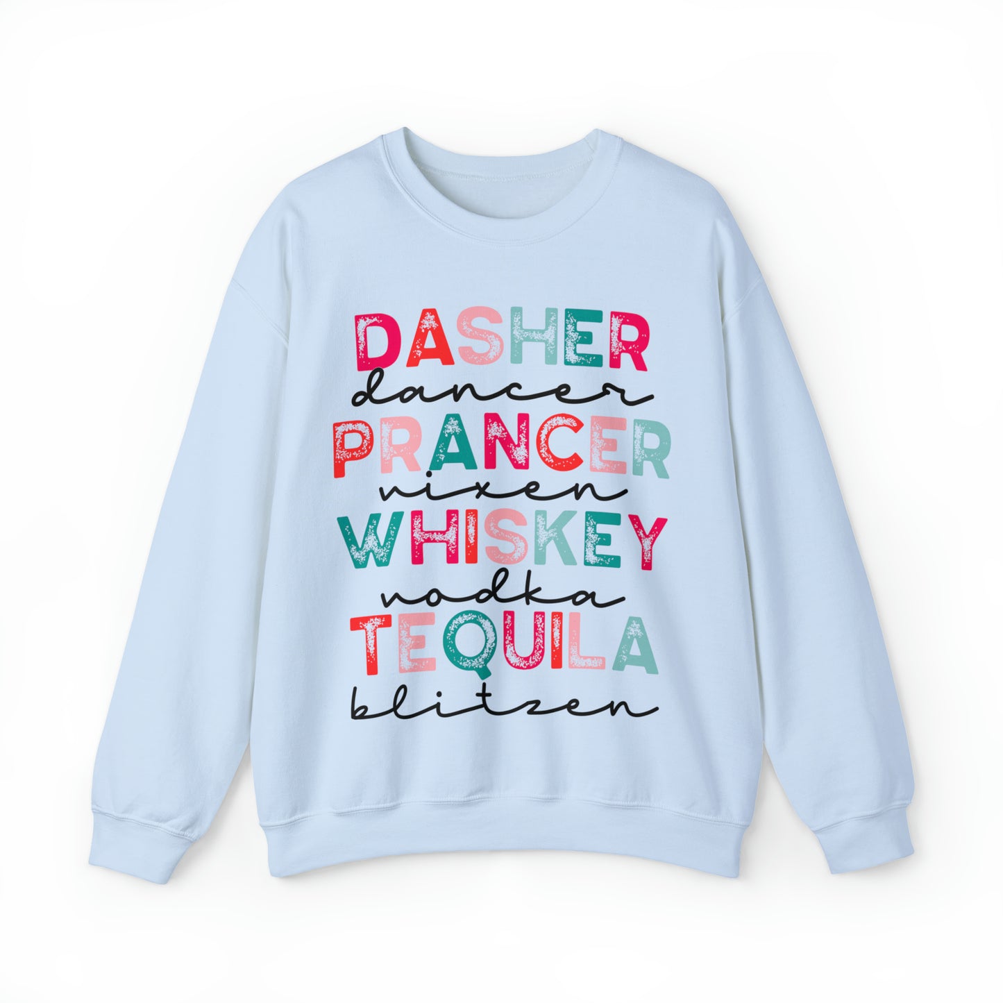 Santa's Reindeer and Drinks Women's Christmas Crewneck Sweatshirt