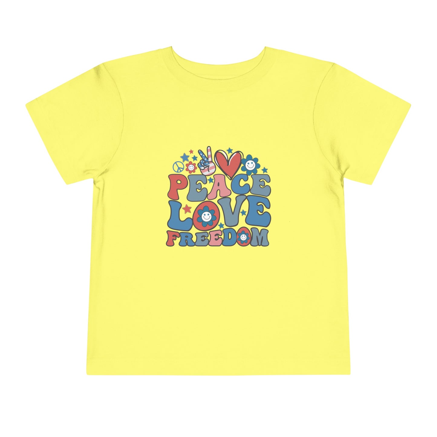 Peace Love Freedom 4th of July Toddler Short Sleeve Tee