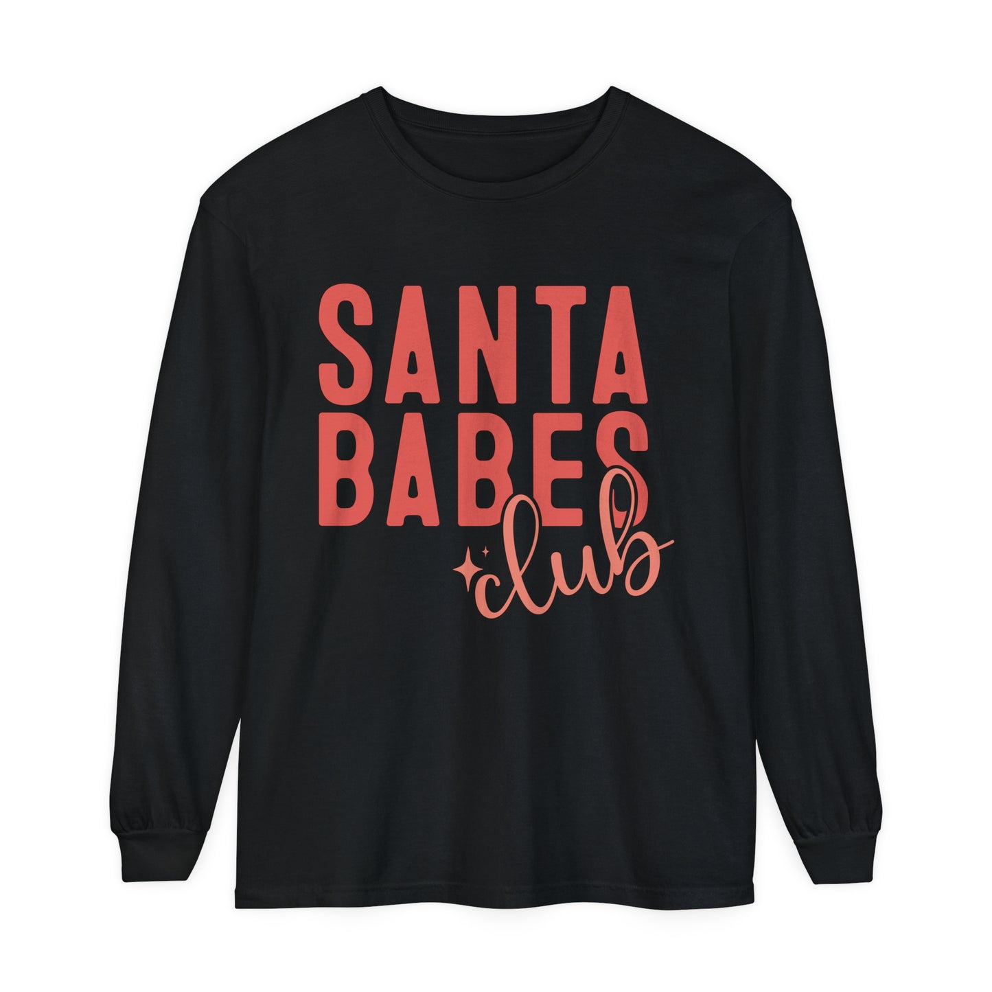 Santa Babes Club Women's Christmas Loose Long Sleeve T-Shirt
