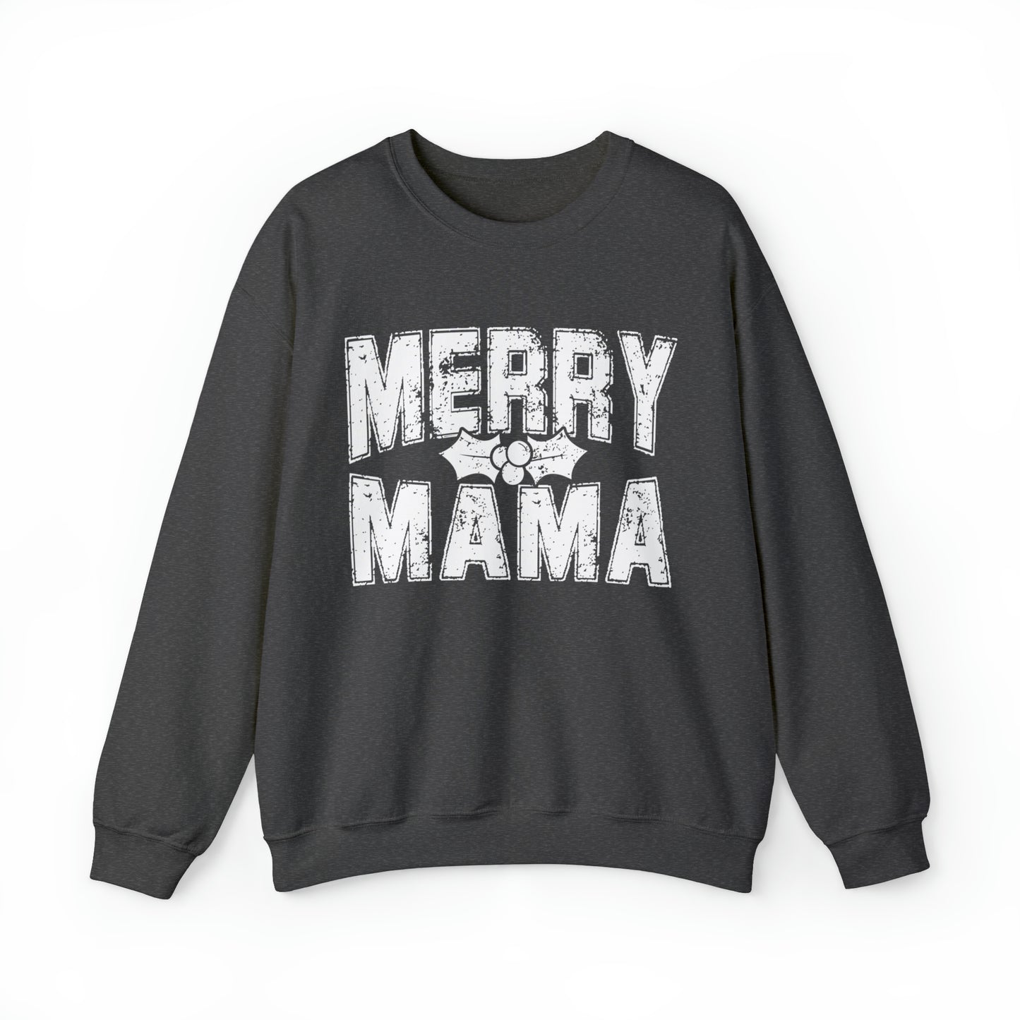 Merry Mama in White Women's Christmas Crewneck Sweatshirt