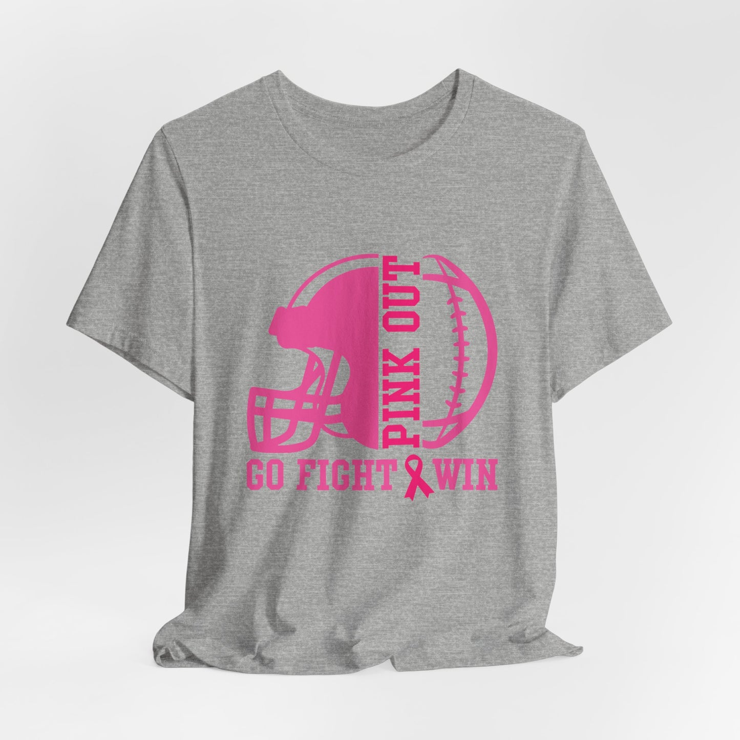 Pink Out Women's Football Go Fight Win Breast Cancer Awareness Short Sleeve Tee