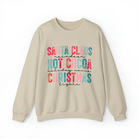 Favorite Christmas Things Women's Christmas Crewneck Sweatshirt with Green