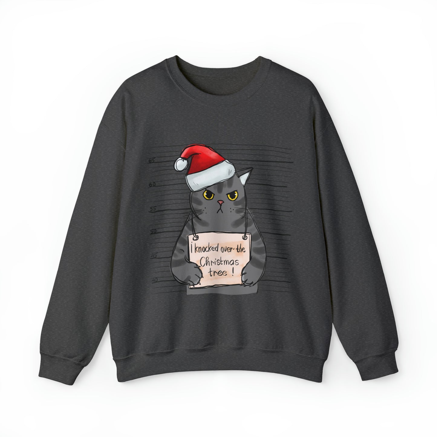 Funny Christmas Cat Sweatshirt Men and Women's