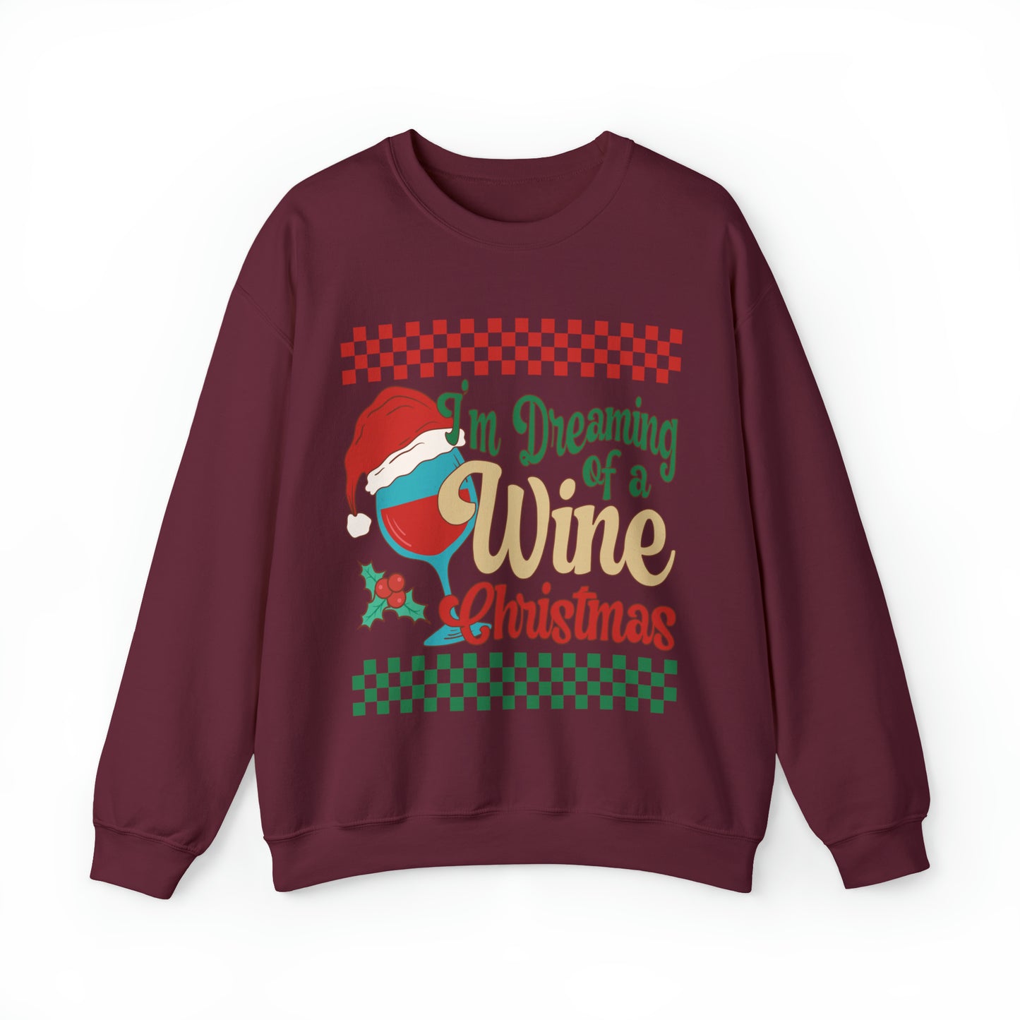 Wine Christmas Women's Funny Christmas Crewneck Sweatshirt