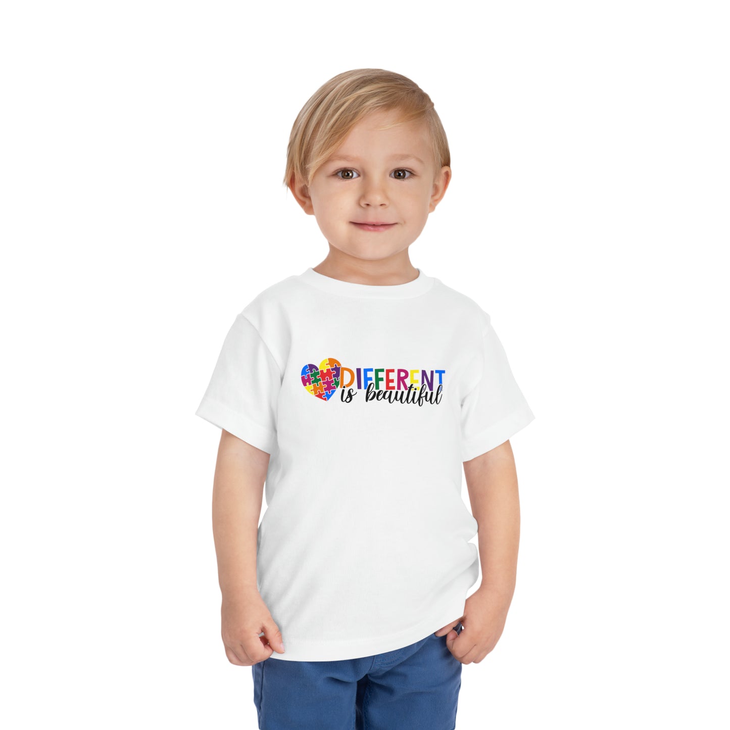 Different is Beautiful Autism Awareness Advocate Toddler Short Sleeve Tee