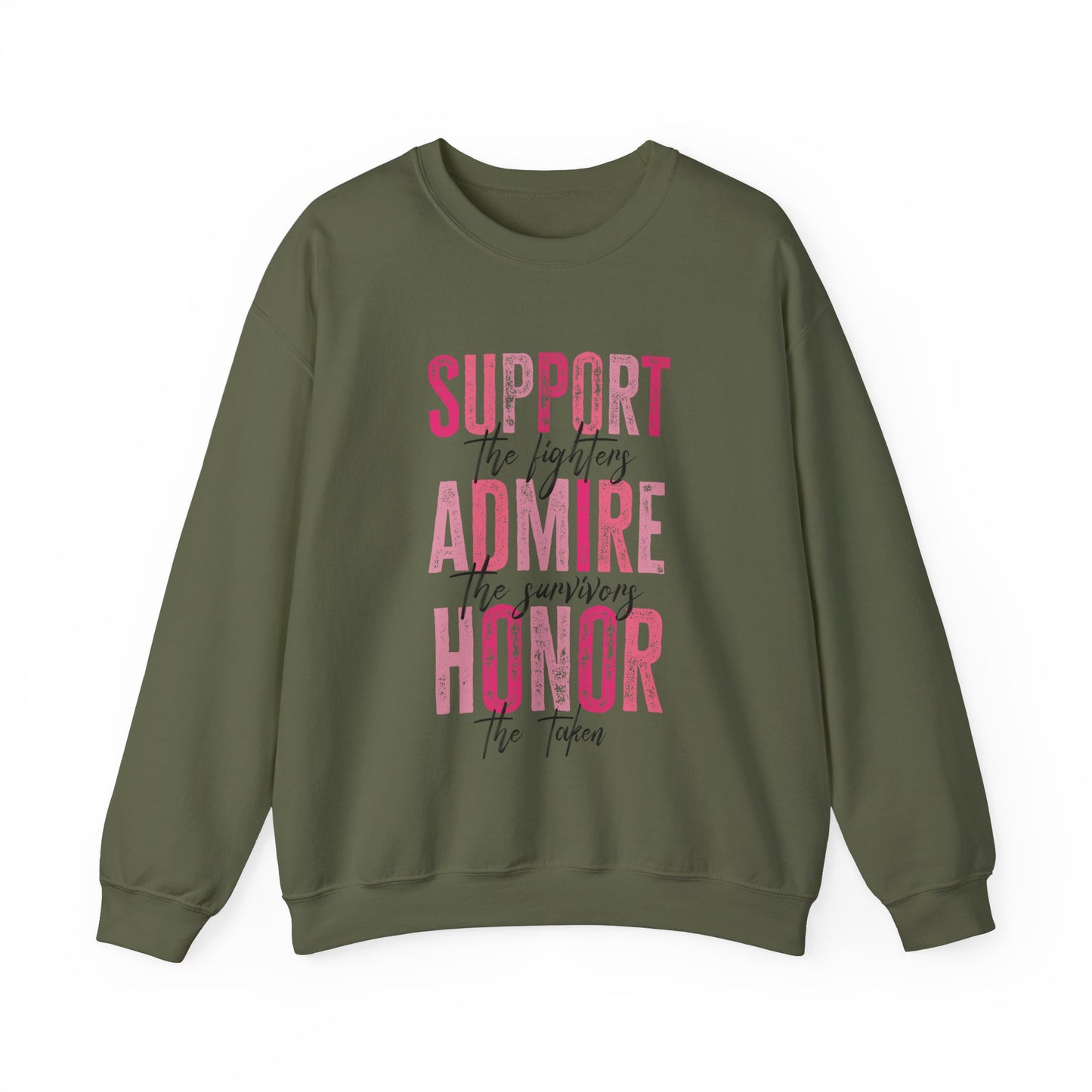 Support Admire Honor Breast Cancer Awareness Women's Crewneck Sweatshirt