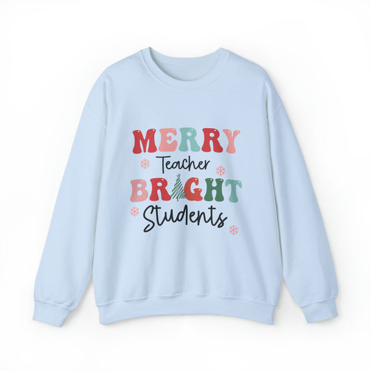 Merry Teacher Bright Students Women's Christmas Sweatshirt