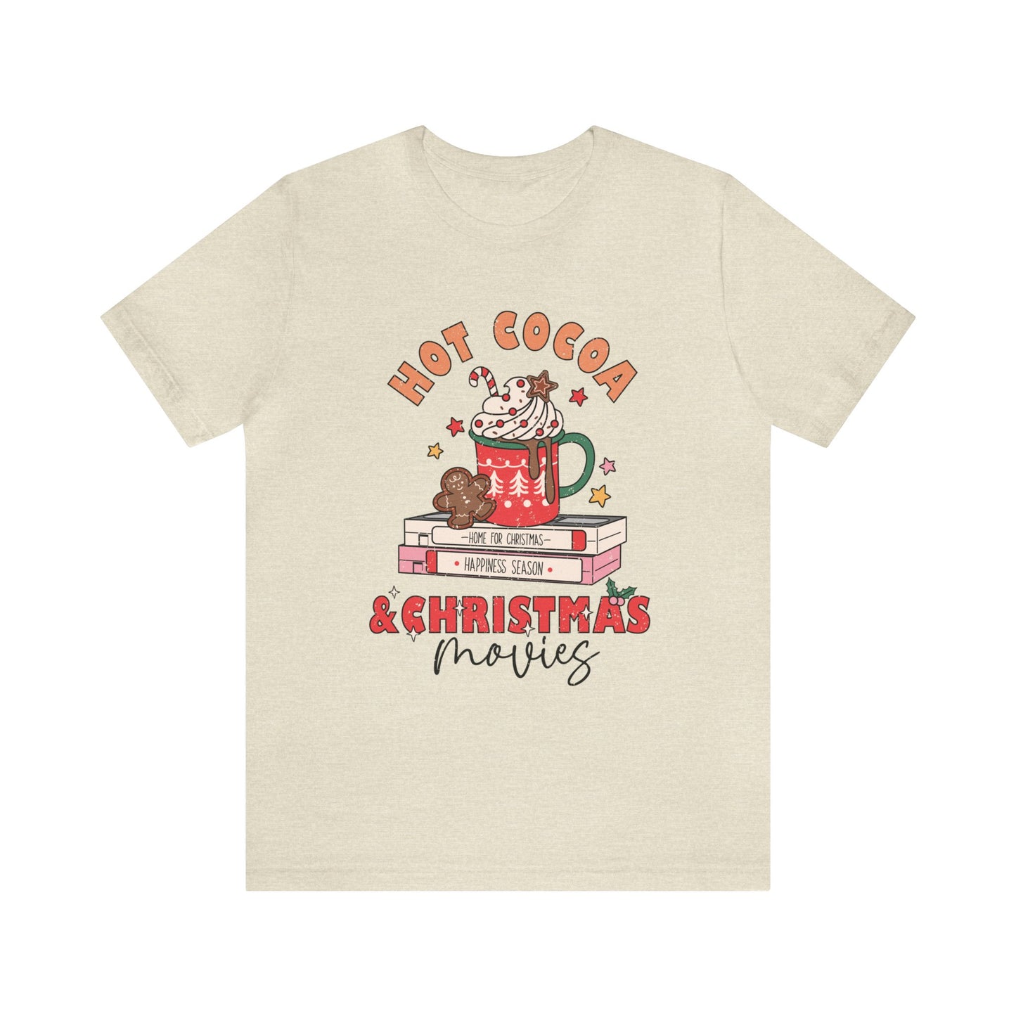 Hot Cocoa and Christmas Movies Women's Short Sleeve Christmas T Shirt