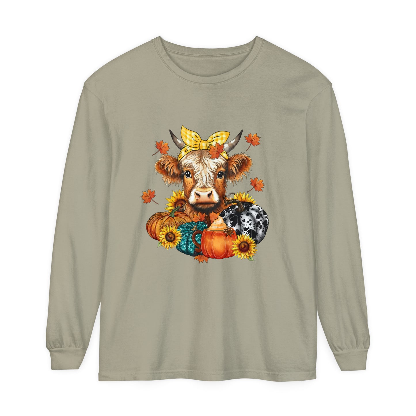 Fall Cow Loose Long Sleeve T-Shirt