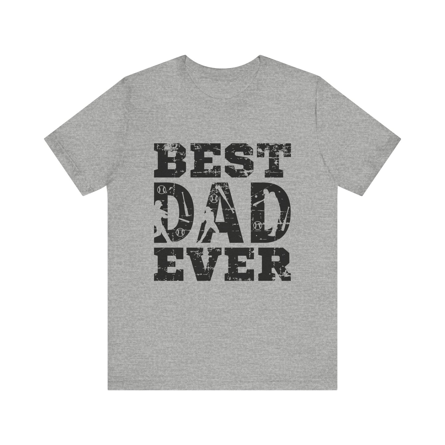 Best Dad Ever Baseball Dad Short Sleeve Tee