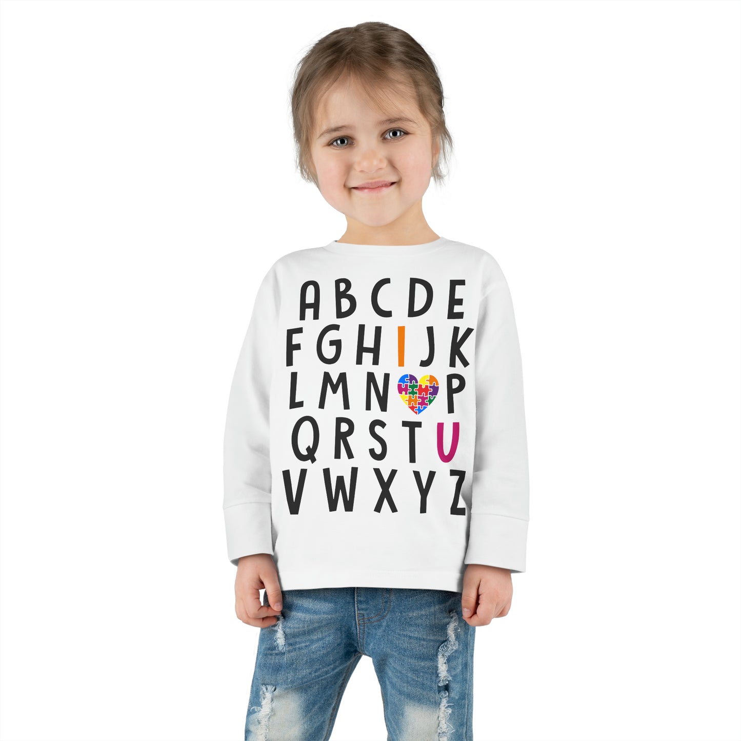 Alphabet Autism I <3 U Toddler Long Sleeve Tee