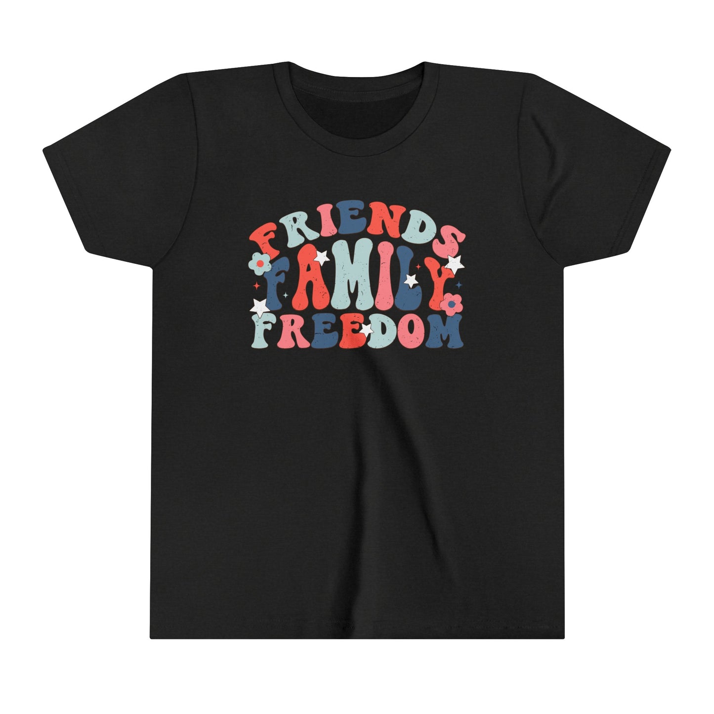 Friends Family Freedom 4th of July USA Youth Shirt