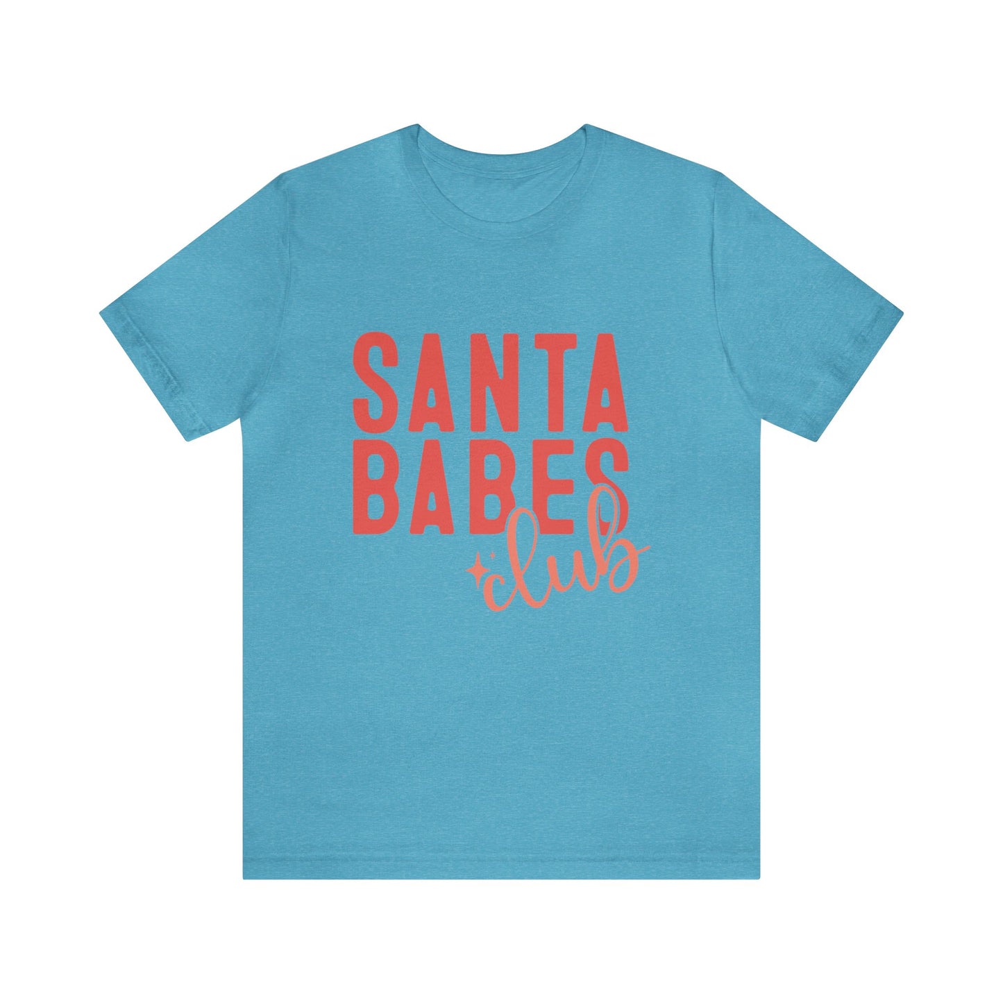 Santa Babes Club Women's Funny Christmas Short Sleeve Shirt